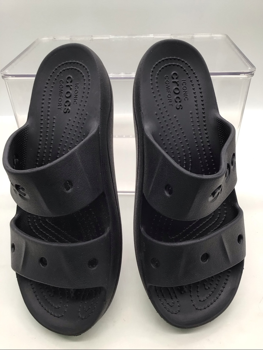 CROCS Black Baya Platform Slide-On Sandals - Picture 5 of 8